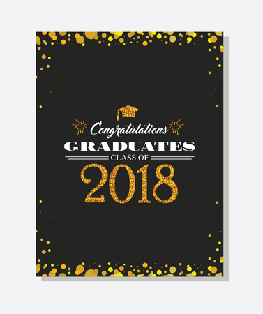 Graduation party vector template invitation to the traditional ceremony, college, university or high school student party. invitation , poster or banner template. vector illustrationのイラスト素材