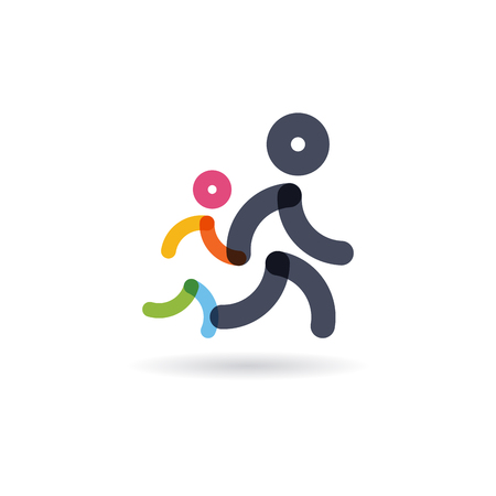 family run race. colorful Runners.logo for running competition. vector illustrationのイラスト素材