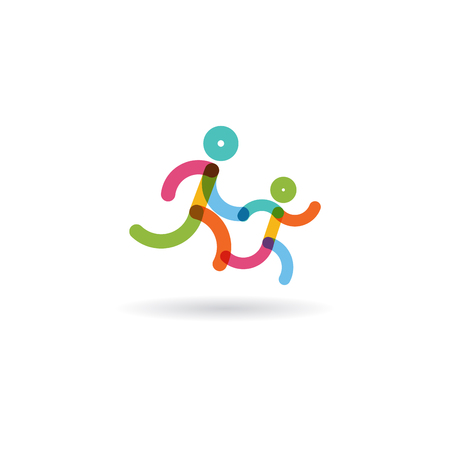 family run race. logo for running competition. vector illustrationのイラスト素材