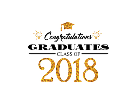 Graduation wishes overlays, lettering labels design. Template for graduation design, t-shirt, high school or college graduate, yearbook. Modern calligraphy.のイラスト素材