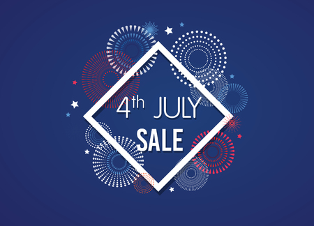 4th of July Exclusive Offers Sale, Sale Poster, Sale Banner, Sale Flyer, Extra Discount Offer, Online Sale.のイラスト素材