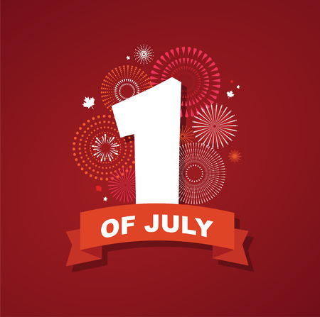 Happy Canada Day poster. 1st July. Illustration greeting card.のイラスト素材
