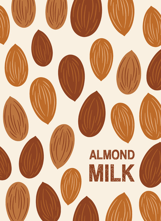 Almond nut vector background seeds of the treeのイラスト素材