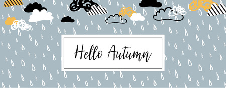 Fall, Autumn season vector illustration, banner, backgroundの写真素材