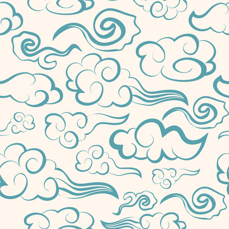 Chinese seamless clouds patterns. can ce used as background, wallpaper. Vector illustrationのイラスト素材