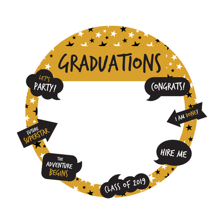 graduation party photo booth elements -vectorのイラスト素材