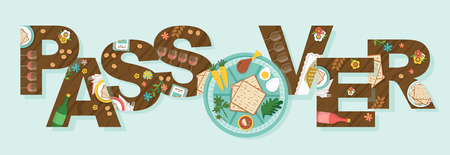 Abstract Passover with Seder plate in the middles- Vectorのイラスト素材