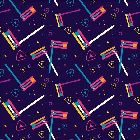 purim seamless pattern, jewish holiday. traditional Purim item, noise makerのイラスト素材