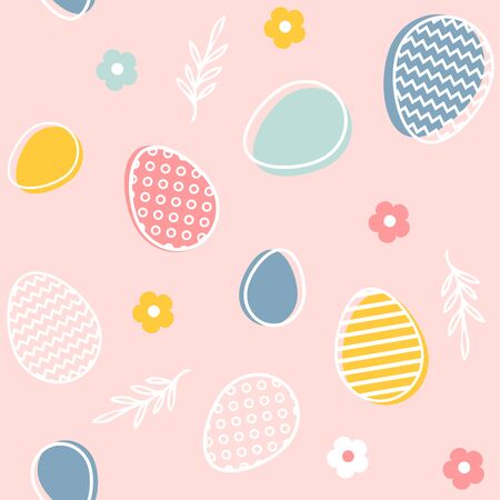 easter seamless patterns. Spring pattern for banners, posters, cover design templates, social media stories wallpapers and greeting cards. vector illustrationのイラスト素材