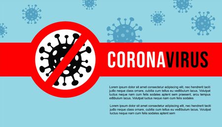 Corona Virus banner , poster template. 2019-nCoV. Corona Virus, Global Spread, and Concept of Stopping Corona Virusのイラスト素材