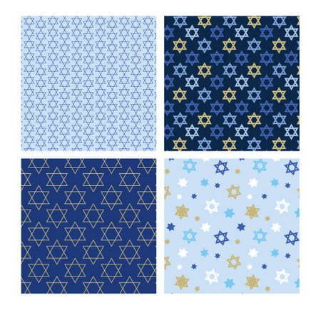 Jewish pattern with traditional David stars. Perfect for wallpapers, gift papers, patterns fills, textile, web page background, Jewish greeting cards.のイラスト素材