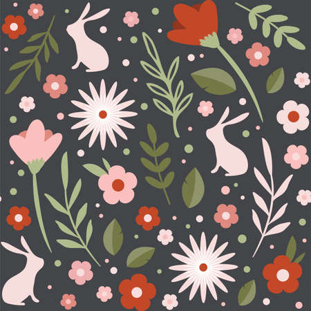 easter seamless patterns. Spring pattern for banners, posters, cover design templates, social media stories wallpapers and greeting cards.のイラスト素材