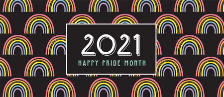LGBT Pride Month in June posters and web templates. Lesbian Gay Bisexual Transgender. Celebrated annual pride month. LGBT flags, Rainbow and love concept. Human rights and tolerance. Poster, card, banner and background.のイラスト素材