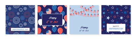 4th of July - Independence Day of America. God Bless America. 4th July. Template background for greeting cards, posters, leaflets and brochure. Vector illustrationのイラスト素材