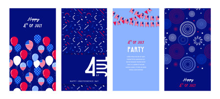 Independence day USA sale banner template .4th of July celebration poster template.fourth of july vector illustration .のイラスト素材