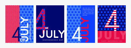 4th of July - Independence Day of America. God Bless America. 4th July. Template background for greeting cards, posters, leaflets and brochure. Vector illustrationのイラスト素材