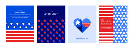 4th of July - Independence Day of America. God Bless America. 4th July. Template background for greeting cards, posters, leaflets and brochure. Vector illustrationのイラスト素材