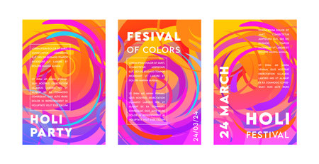 Happy Holi Festival, festival of colors. Colorful concept design, banner and background. Vector illustrationのイラスト素材