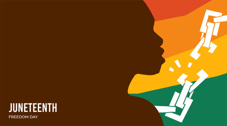Juneteenth freedom day. A celebration of American history, African American Independence Day design. Poster, banner, card templateのイラスト素材