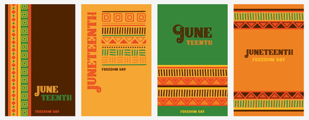 Black History Month and Juneteenth background, banner, poster and template design. A celebration of American history, African American Independence Day design. Poster, banner, card templateのイラスト素材