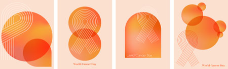 world cancer day. banner on purple background. International Day February 4