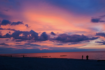 Sunset over the Baltic seaの写真素材