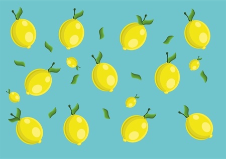 Watercolor seamless pattern with lemons on the white background. illustration. Hand drawn background.のイラスト素材