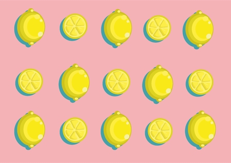 Watercolor seamless pattern with lemons on the white background. illustration. Hand drawn background.のイラスト素材