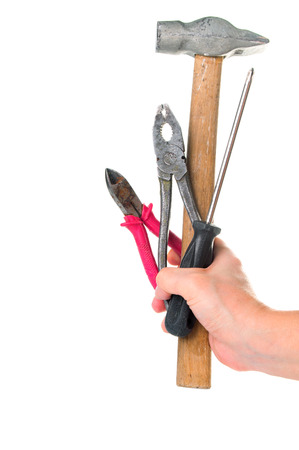 Hand holding toolsの写真素材