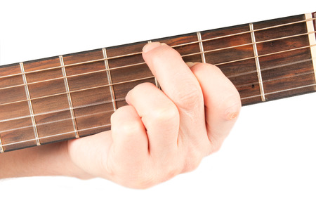  Acoustic guitar with performer handsの写真素材