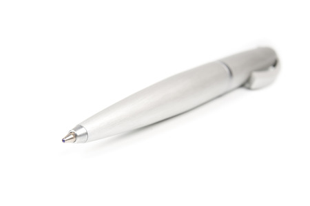 Elegant pen on white background. Front focus.