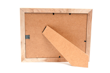 Wooden picture frame. Back viewの写真素材