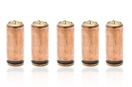 Bullet shells on white background