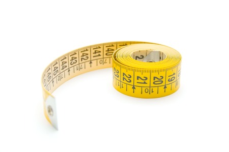 Yellow tape-measure on isolated