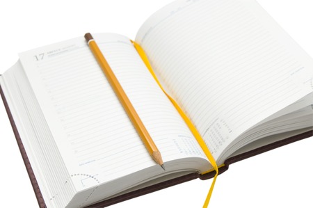 Open pad and pencilの写真素材