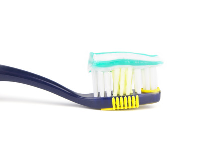 Tooth-brush and paste closeupの写真素材
