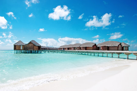 Water village in the Maldives islandsのeditorial素材
