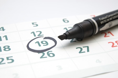 Setting a dateの写真素材