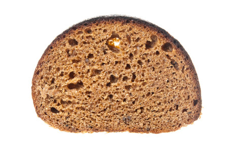 Slice rye bread closeup