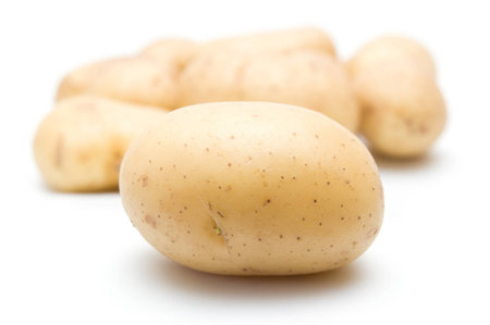 Potatoes closeup.Front focusの写真素材