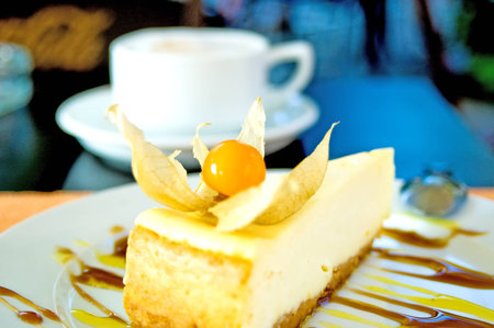 Slice of cream cakeの写真素材