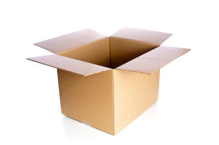 Open cardboard boxの写真素材