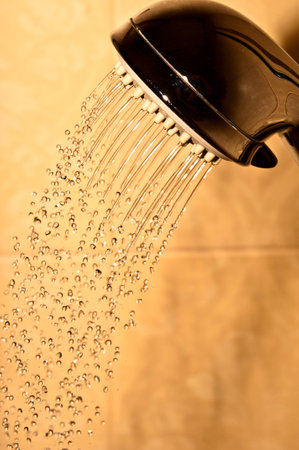 Shower and falling dropsの写真素材