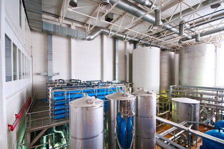 MOSCOW, RUSSIA - MAR 23: Fermenting department of the plant the Moscow Brewing Company which was founded in 2008. Mar, 23, 2013 at Moscow, Russia のeditorial素材