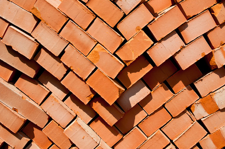 Stack of  red bricks 