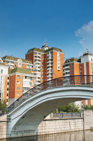 City landscape and riverの写真素材