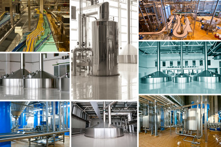 MOSCOW, RUSSIA - MAR 23: Set of workshops of the plant the Moscow Brewing Company which was founded in 2008. Mar, 23, 2013 at Moscow, Russia                のeditorial素材