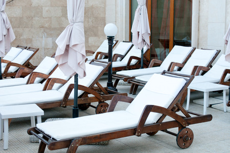 Wooden deck chairs