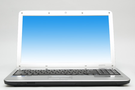 Laptop with blue screen