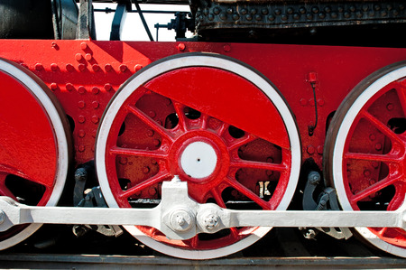 Wheels of steam locomotiveの写真素材